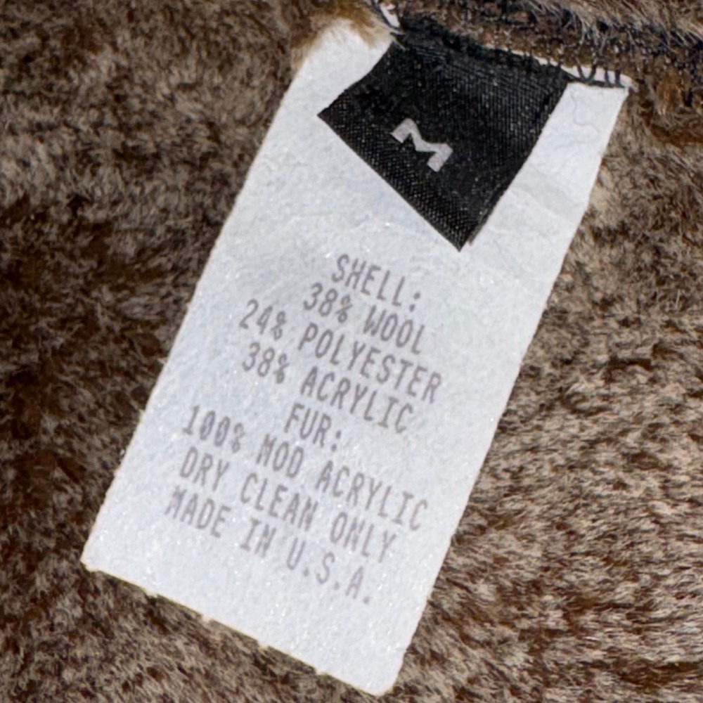 Vintage Toggle Coat Penny Lane Grey Faux Fur Trim Wool Blend Fjall - Picture 4 of 13
